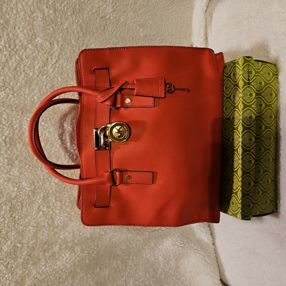 Michael Kors Large Hamilton Tote Watermelon W/ Goldtone Hardware Large